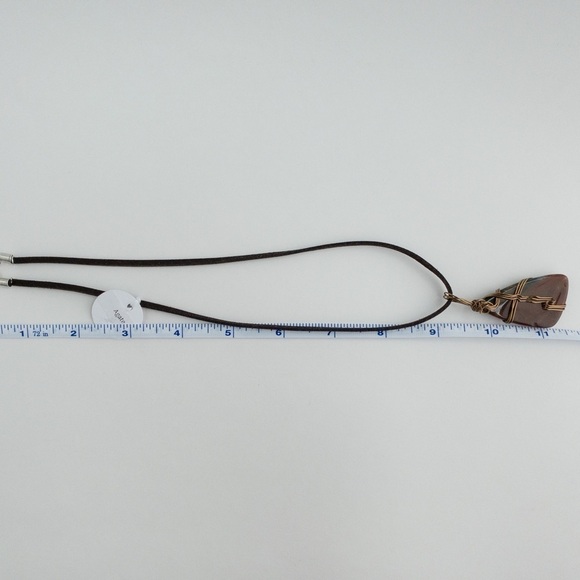 Large Agate Stone Pendant Necklace Copper Wire Wrap Natural Semi Precious NWT - Picture 12 of 12